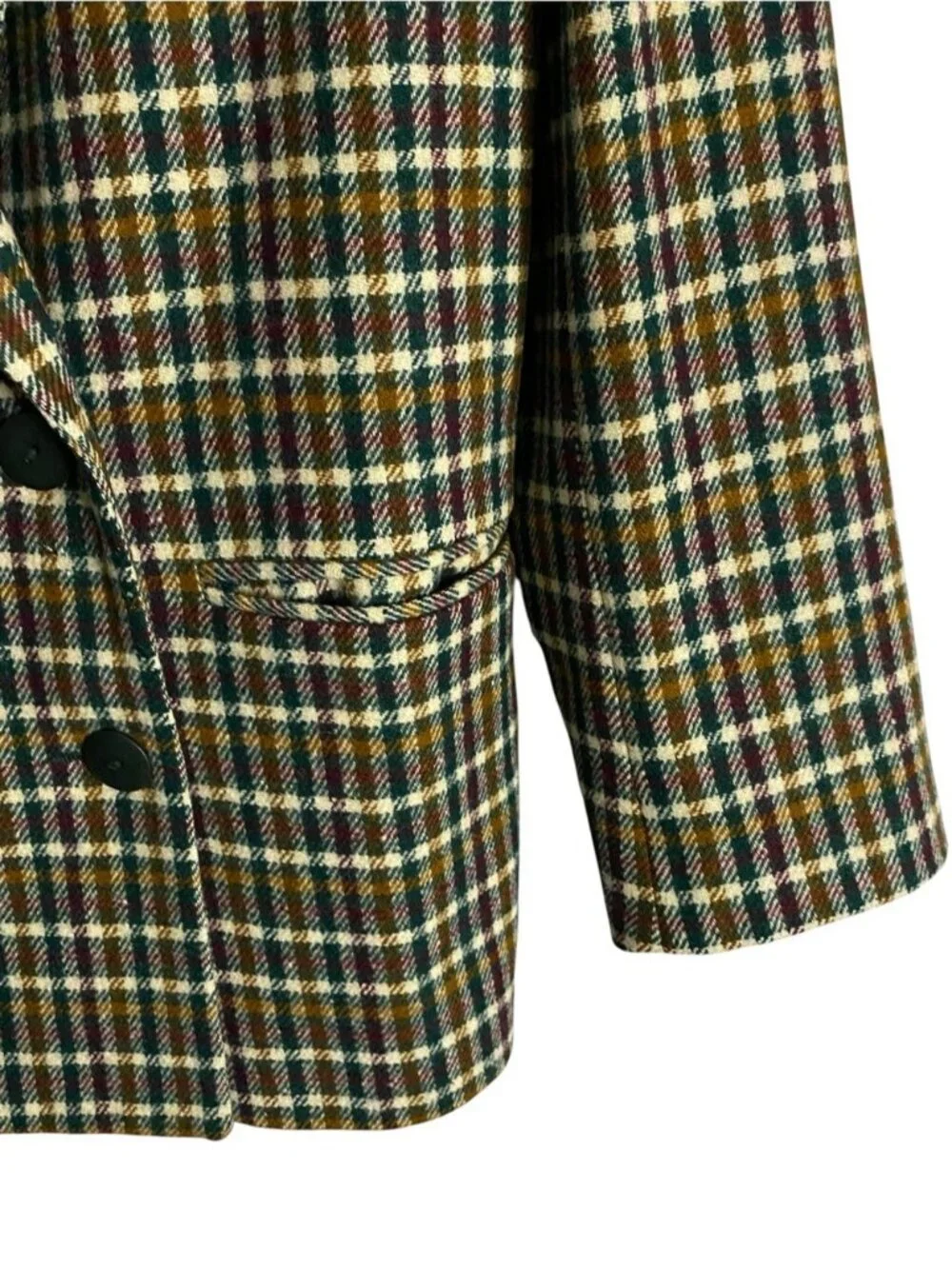 Vintage 90's Donnybrook Double-Breasted Notch Lapel Wool Plaid Blazer